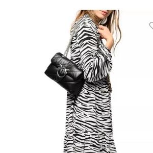 Pinko Utopia Zebra striped crepe dress in size 42 . Retail for $415